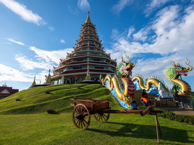 Beautiful scenery of the Wat Huai Pla Kang, Chaingrai province Thailand.